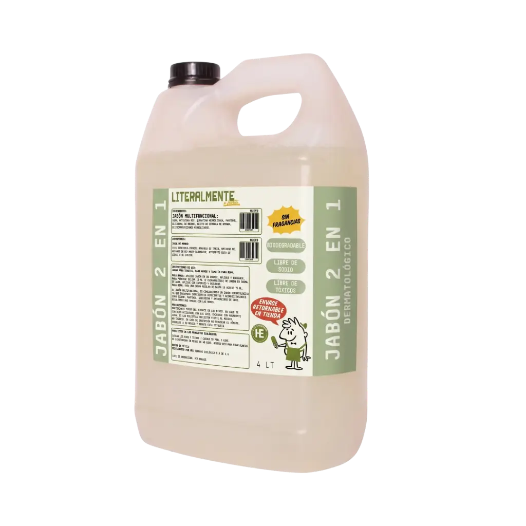 Jabón Dermatólogico - 2 EN 1 - Trastes y manos 4Lt
