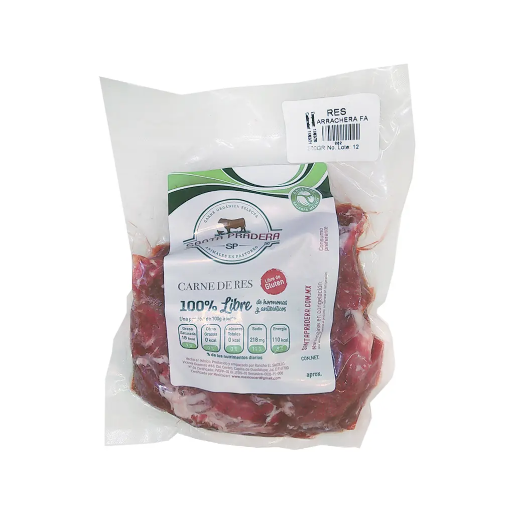 Arrachera Marinada Res 500gr Congelado - Santa Pradera