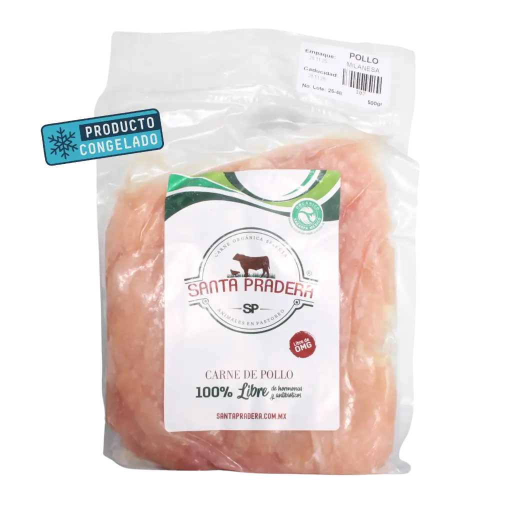 Filete/Milanesa Pollo Libre Pastoreo Paq 500gr - Santa Pradera