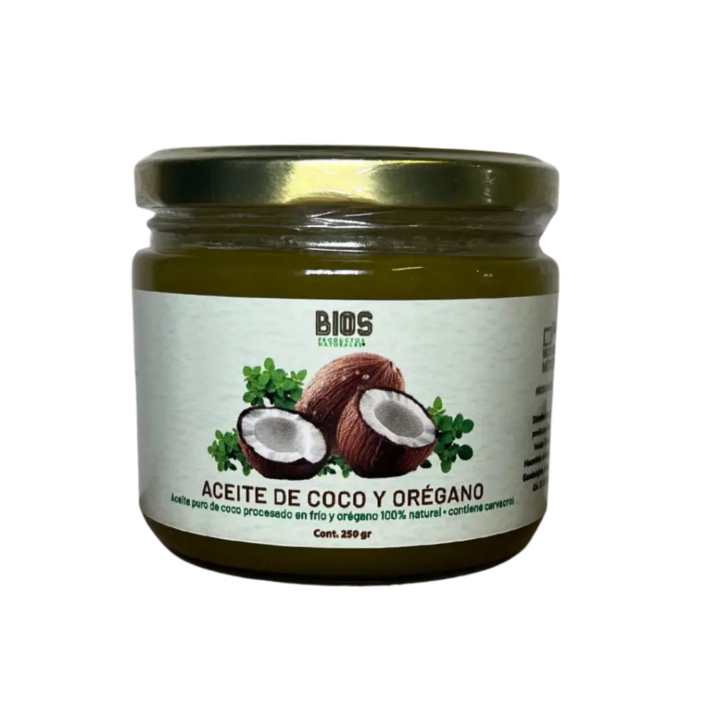Aceite Coco con Orégano 300ml Desparasitante Natural