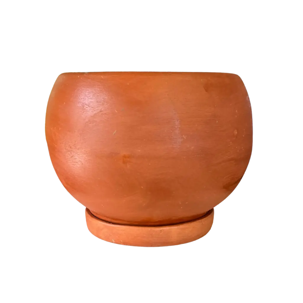 Maceta de Barro: Nombre "Esfera Mediana"c/plato