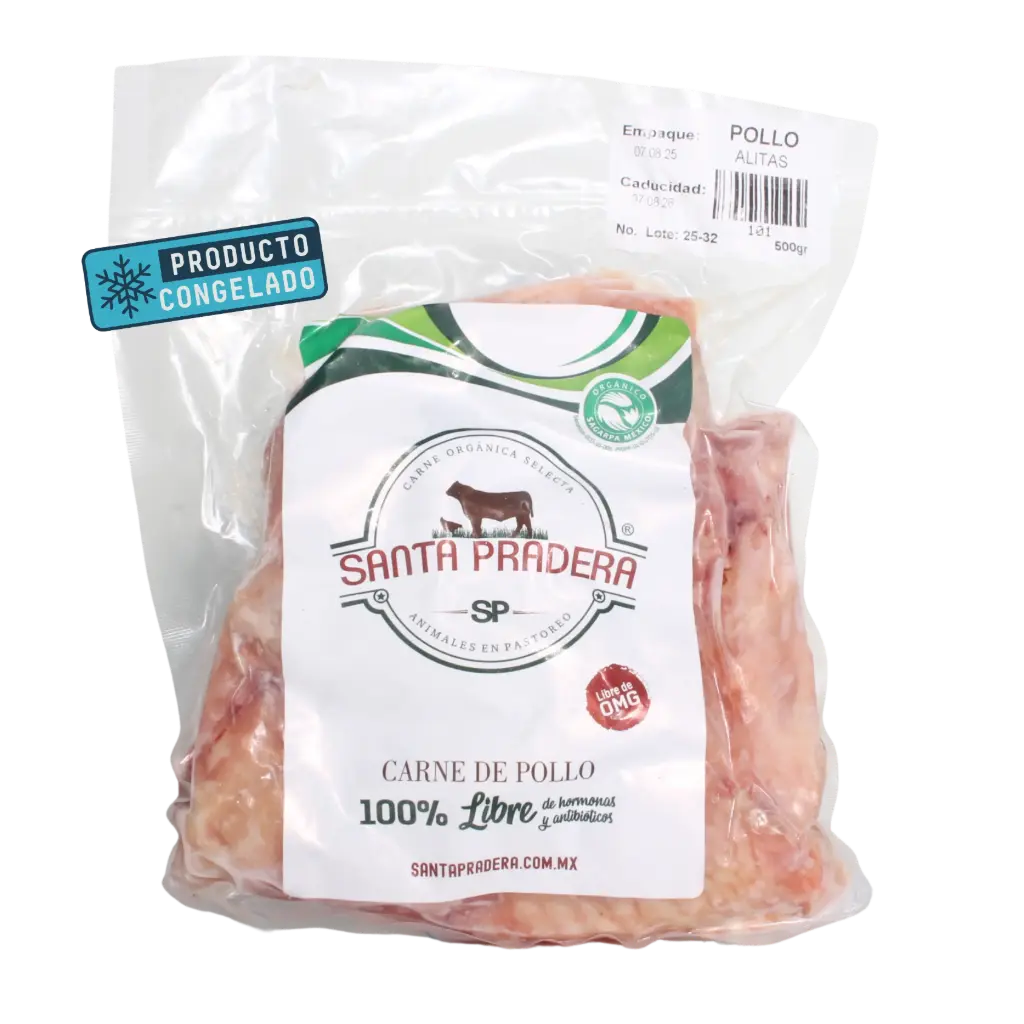 Alitas de Pollo Paq 500gr Libre Pastoreo - Santa Pradera