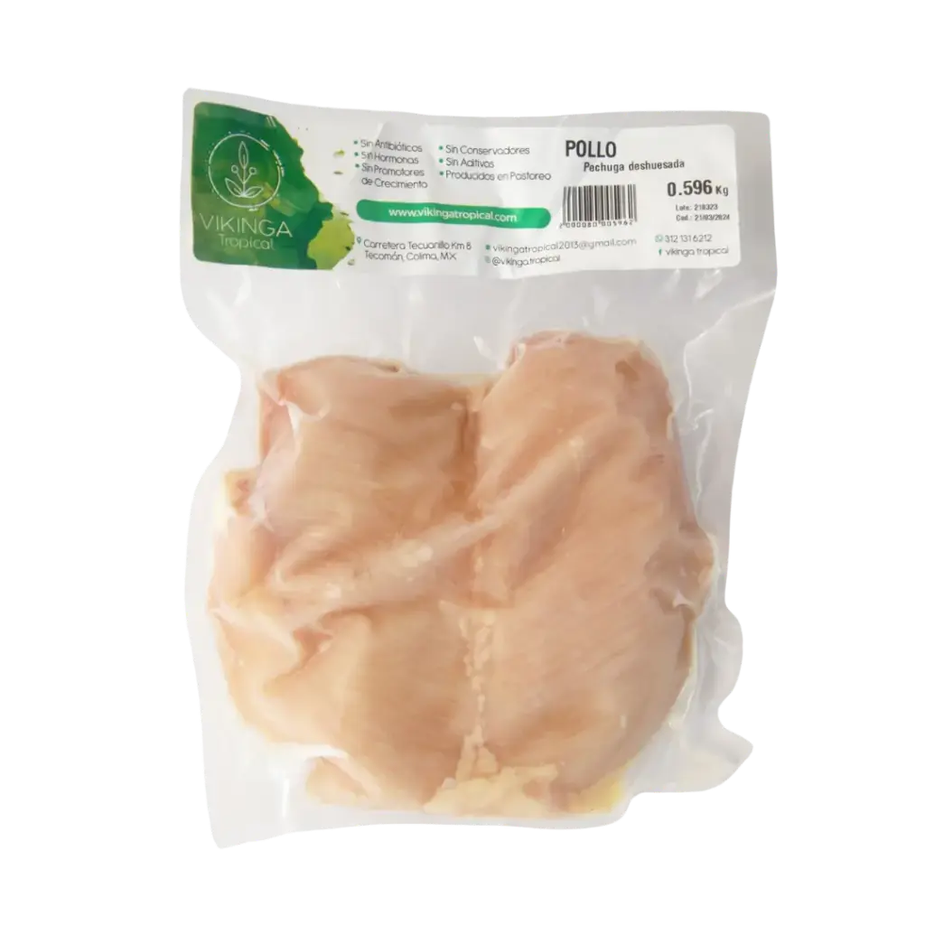 Pechuga Pollo S/Hueso 620gr aprox Congelado Vikinga Tropical