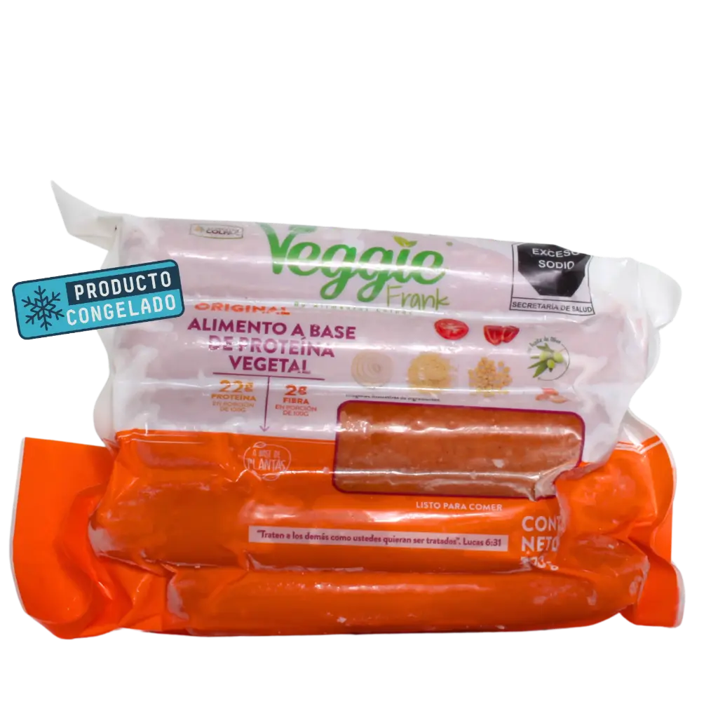 Salchicha Vegetariana Congelada Paq 8 pzas