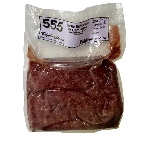 [21681490] Molida de Res Libre Pastoreo Paq 500gr Congelado Triple 555