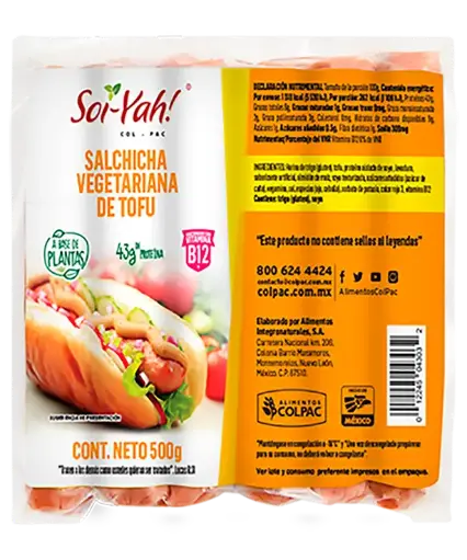 Salchicha Tofu Congelada Paq 8 pzas