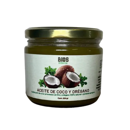 Aceite Coco con Orégano 300ml Desparasitante Natural